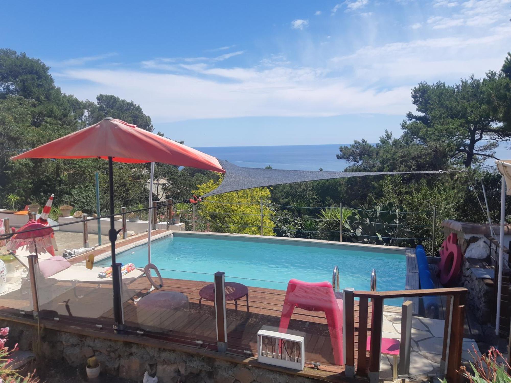 Haut De Villa Au Mont St Clair Vue Exceptionnelle Mer Et Foret Terrasses, Piscine, Petanque, Solarium Prives Sete Exterior photo